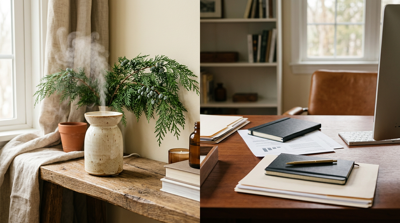 Cedarwood in the Diffuser: Aromatherapy Basics for a Grounded Room